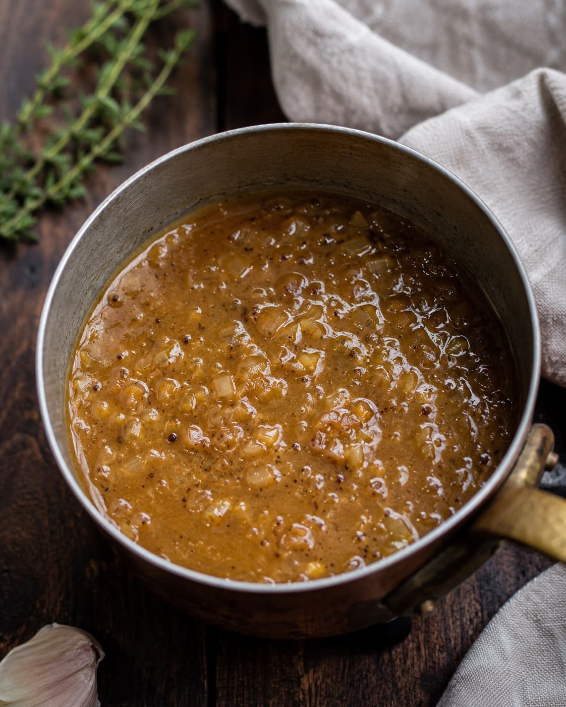 Sauce pommes gastrique au cidre et gras de canard