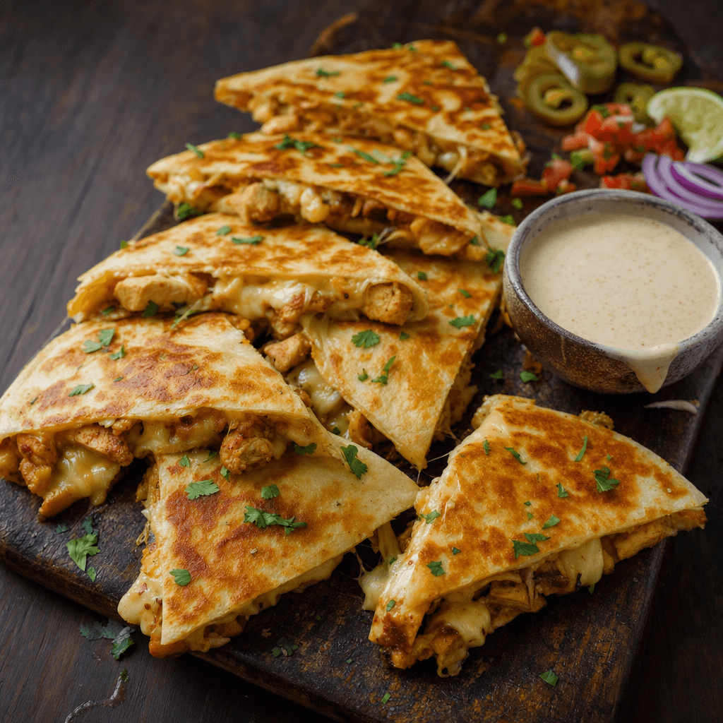 Quesadillas poulet & fromage façon restaurant tex-mex
